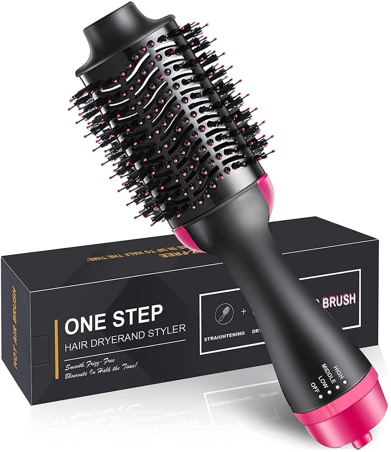 One Step 3 in 1 Hair Dryer & Styler | Hot Air Brush | Hair Volumizer, Straightener & Curler Comb for Women | 1000W Ionic Ceramic Blow Dryer Brush